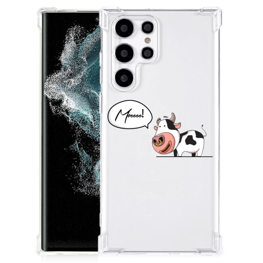 Samsung Galaxy S22 Ultra Stevig Bumper Hoesje Cow