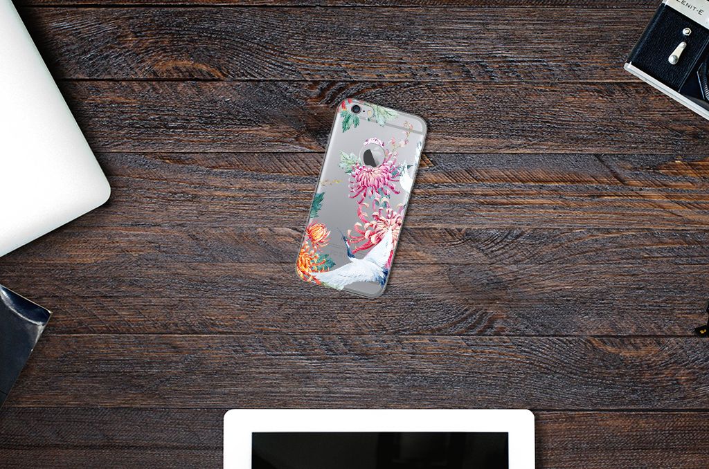 Apple iPhone 6 Plus | 6s Plus TPU Hoesje Bird Flowers