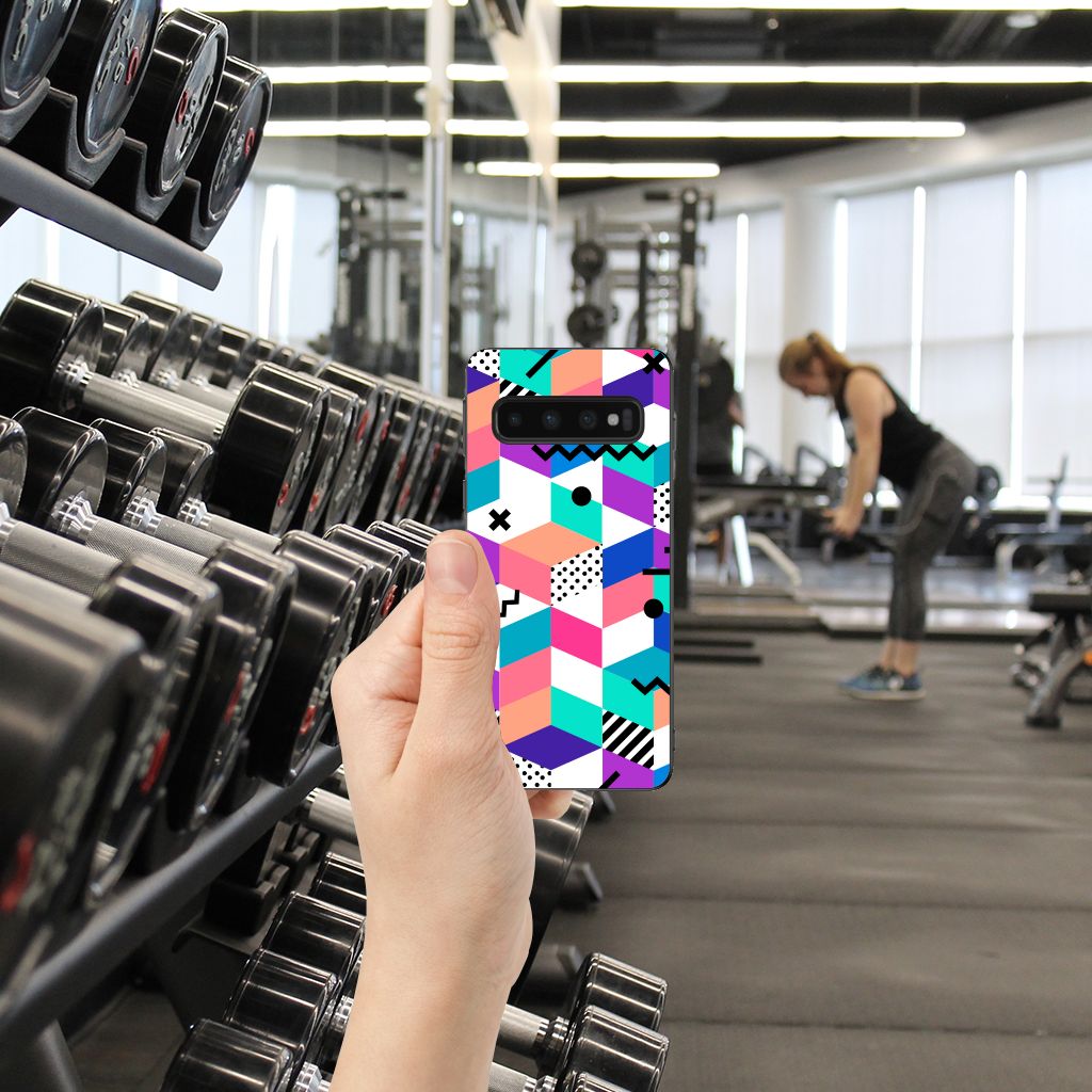Samsung Galaxy S10 Grip Case Blokken Kleurrijk B2C Telecom