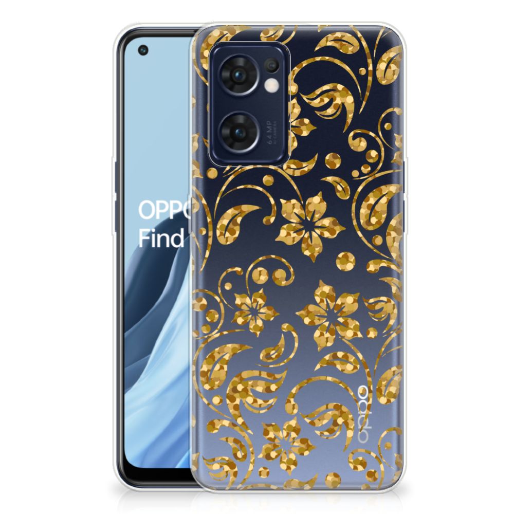 OPPO Reno 7 5G | Find X5 Lite TPU Case Gouden Bloemen