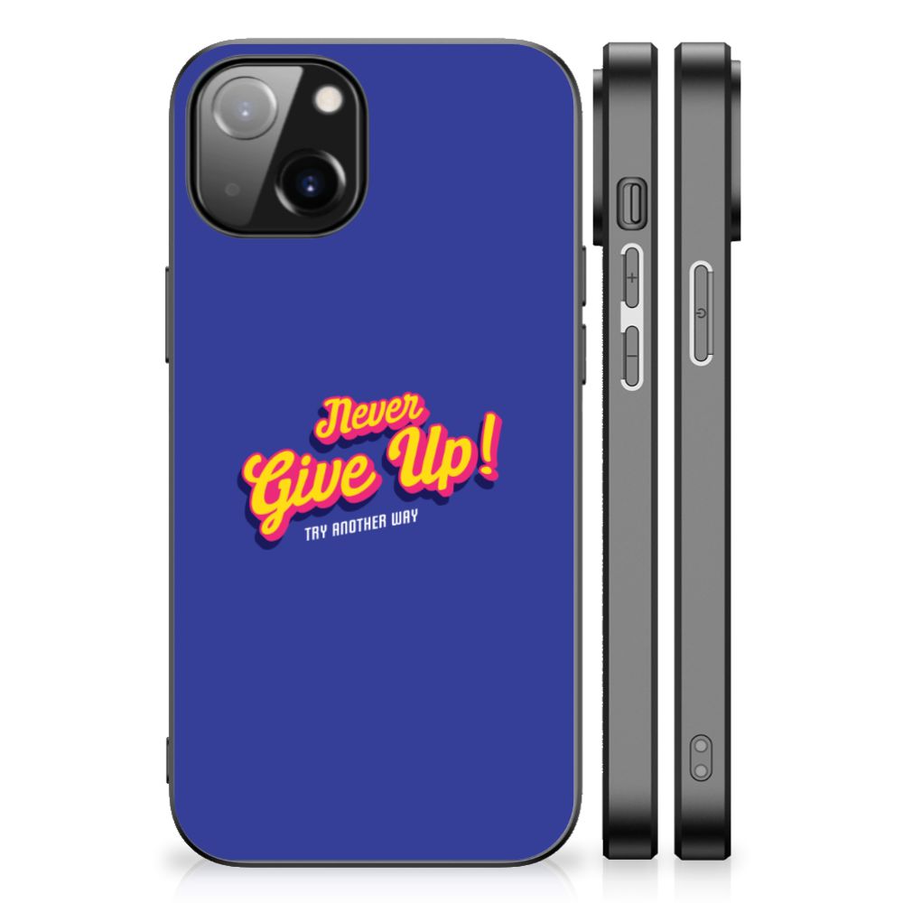 Apple iPhone 14 Telefoon Hoesje met tekst Never Give Up