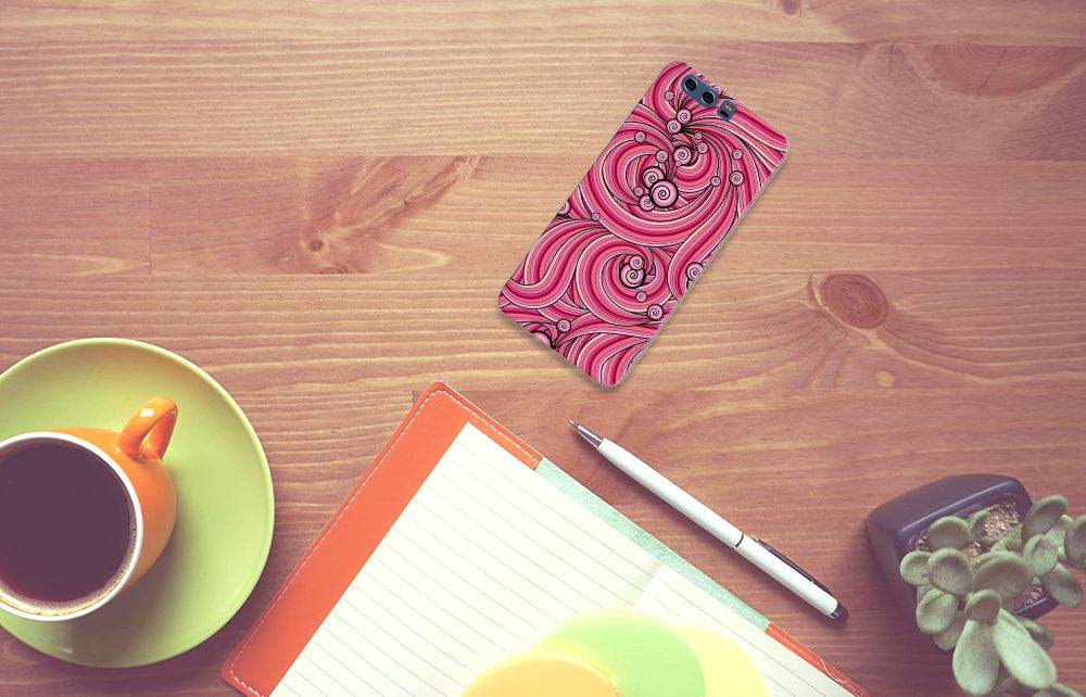 Huawei P10 Plus Hoesje maken Swirl Pink