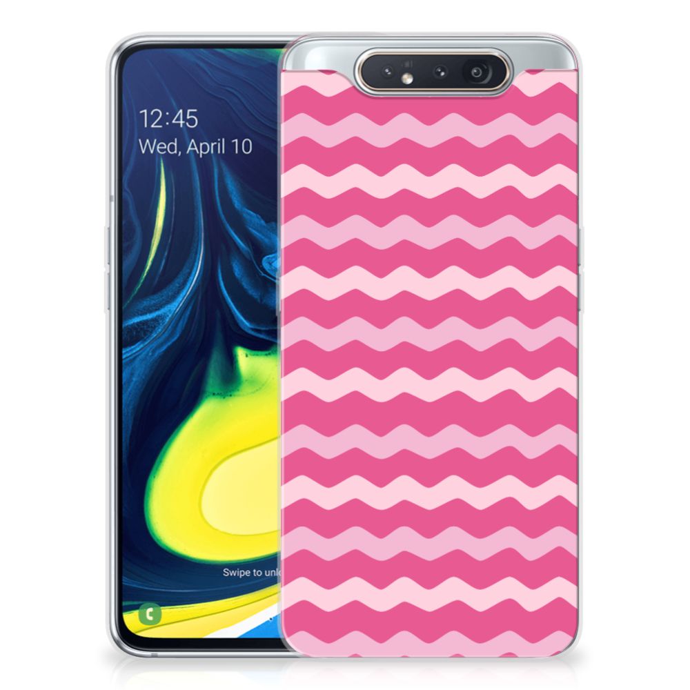 Samsung Galaxy A80 TPU bumper Waves Pink