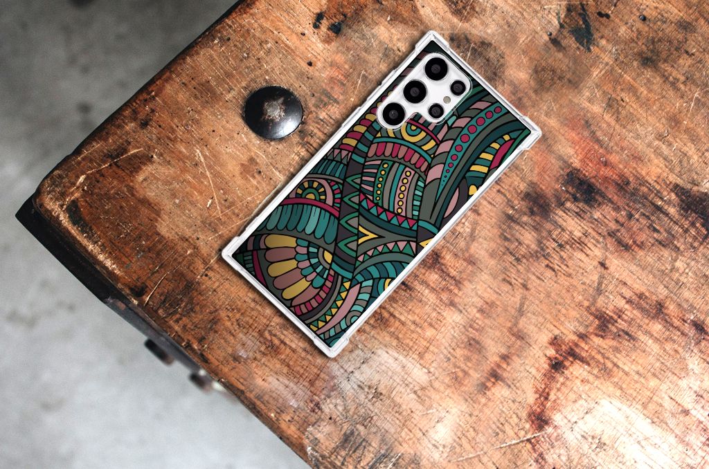 Samsung Galaxy S22 Ultra Doorzichtige Silicone Hoesje Aztec B2C Telecom