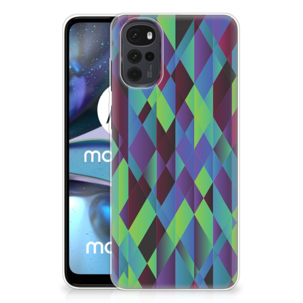 Motorola Moto G22 TPU Hoesje Abstract Green Blue B2C Telecom