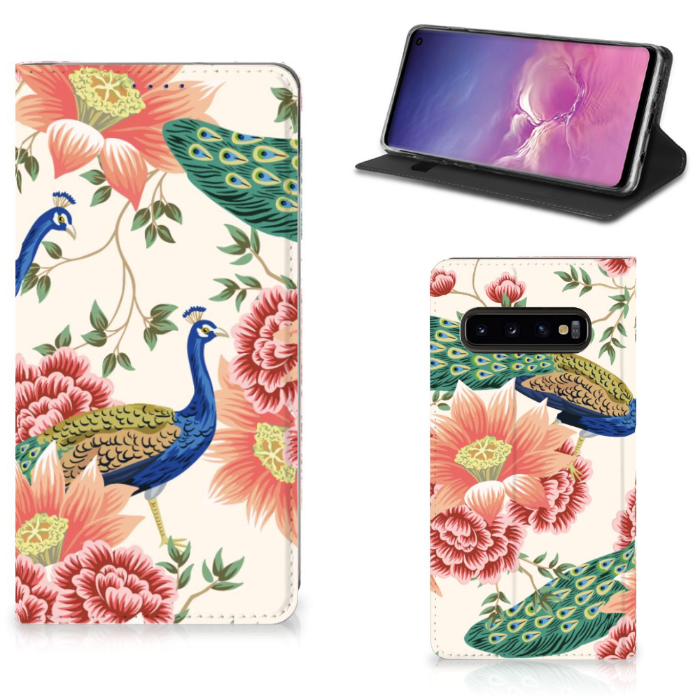 Hoesje maken voor Samsung Galaxy S10 Pink Peacock - B2C Telecom