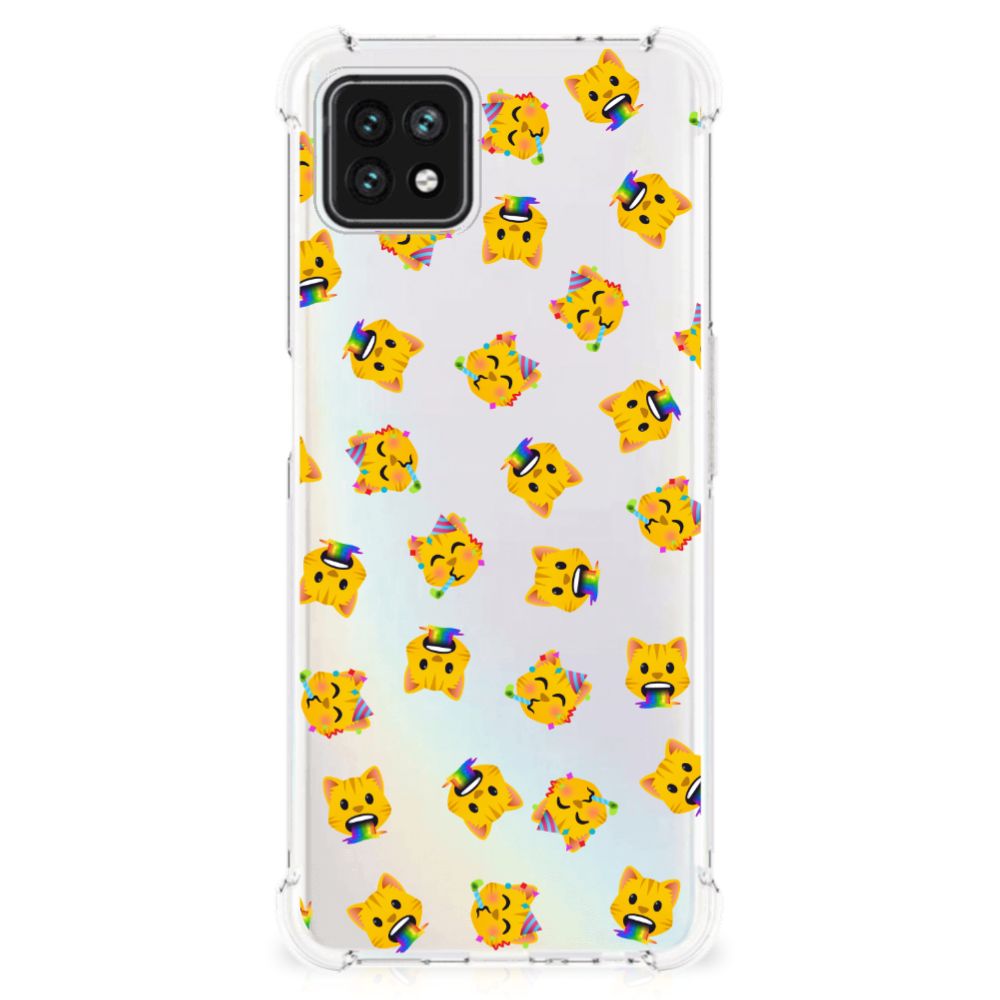 Doorzichtige Silicone Hoesje voor OPPO A53 5G | A73 5G Katten Emojis B2C Telecom
