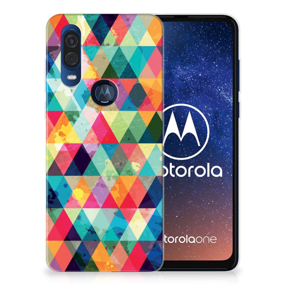 Motorola One Vision TPU bumper Geruit