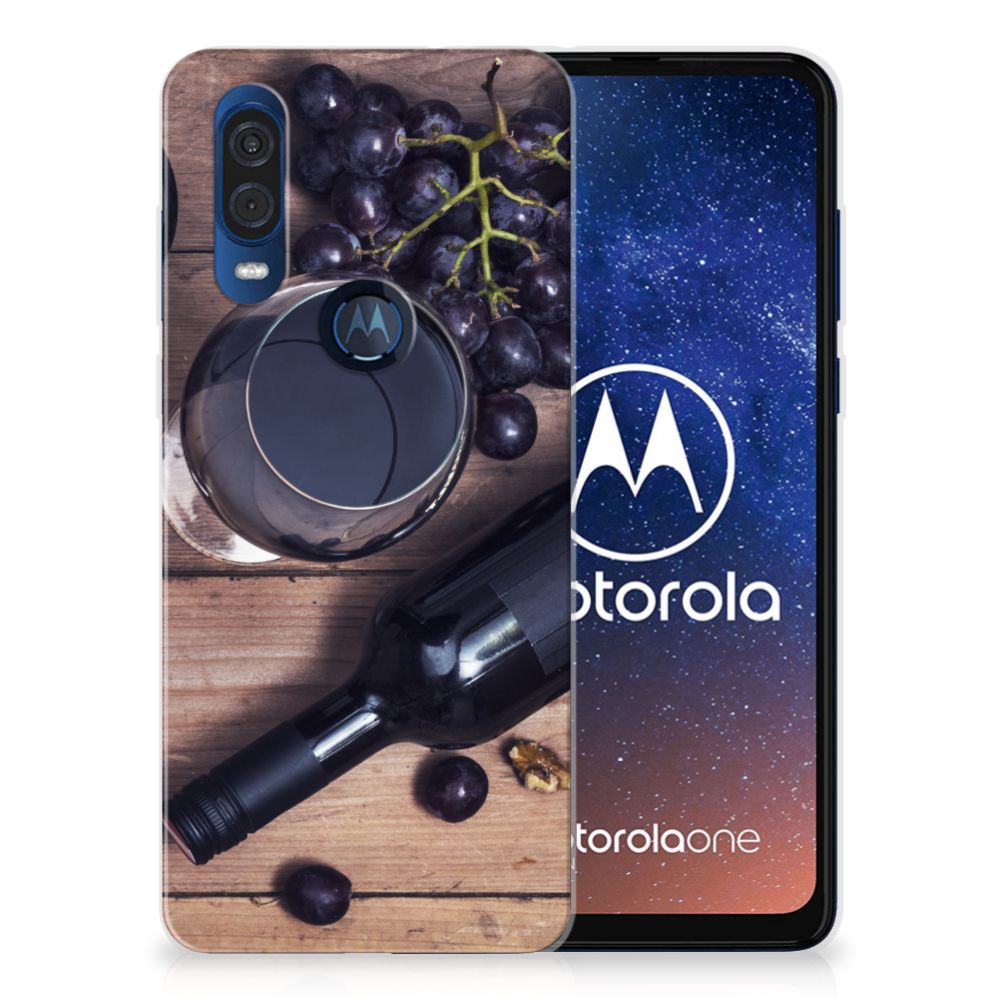 Motorola One Vision Siliconen Case Wijn