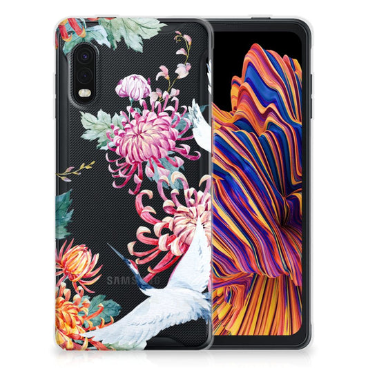 Samsung Xcover Pro TPU Hoesje Bird Flowers