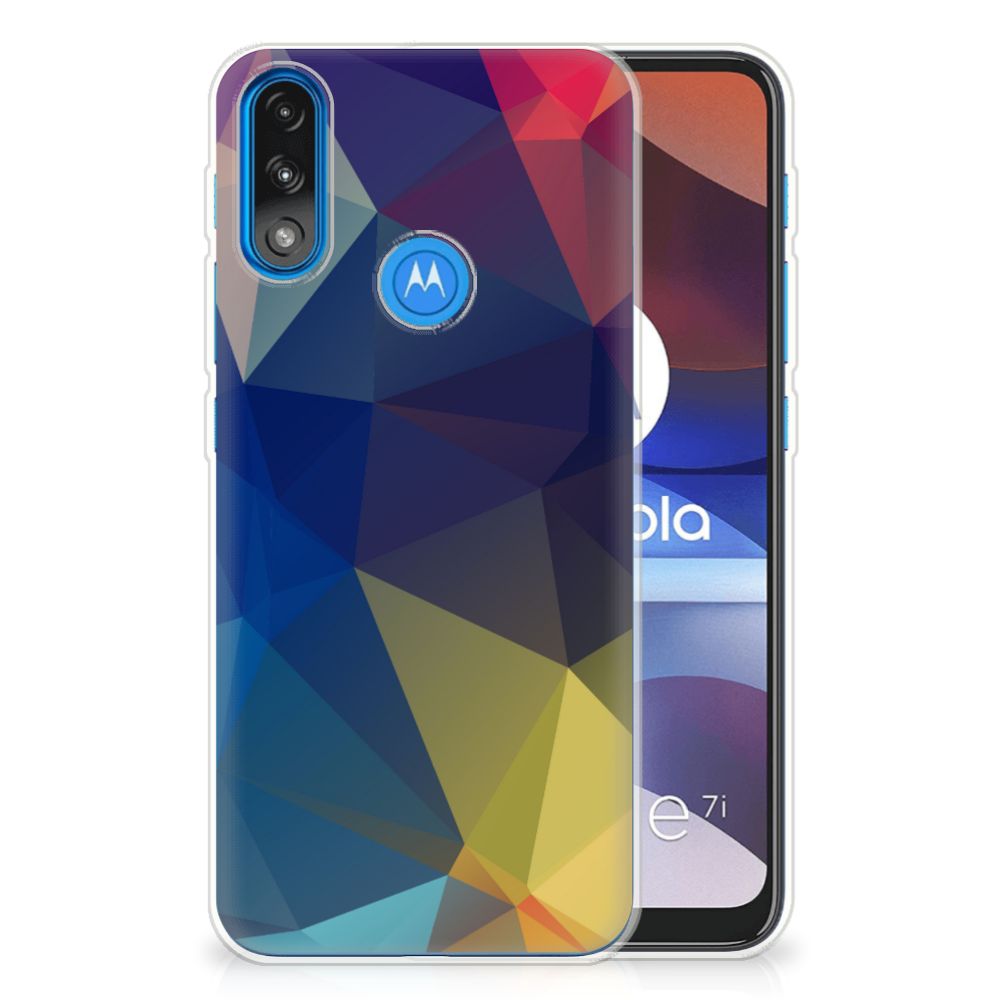 Motorola Moto E7/E7i Power TPU Hoesje Polygon Dark