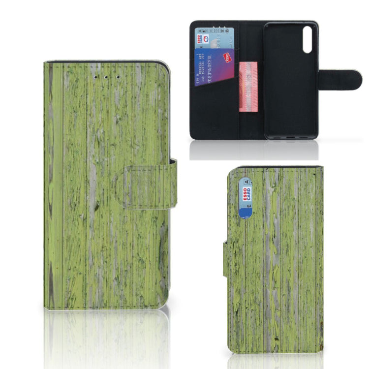 Huawei P20 Book Style Case Green Wood