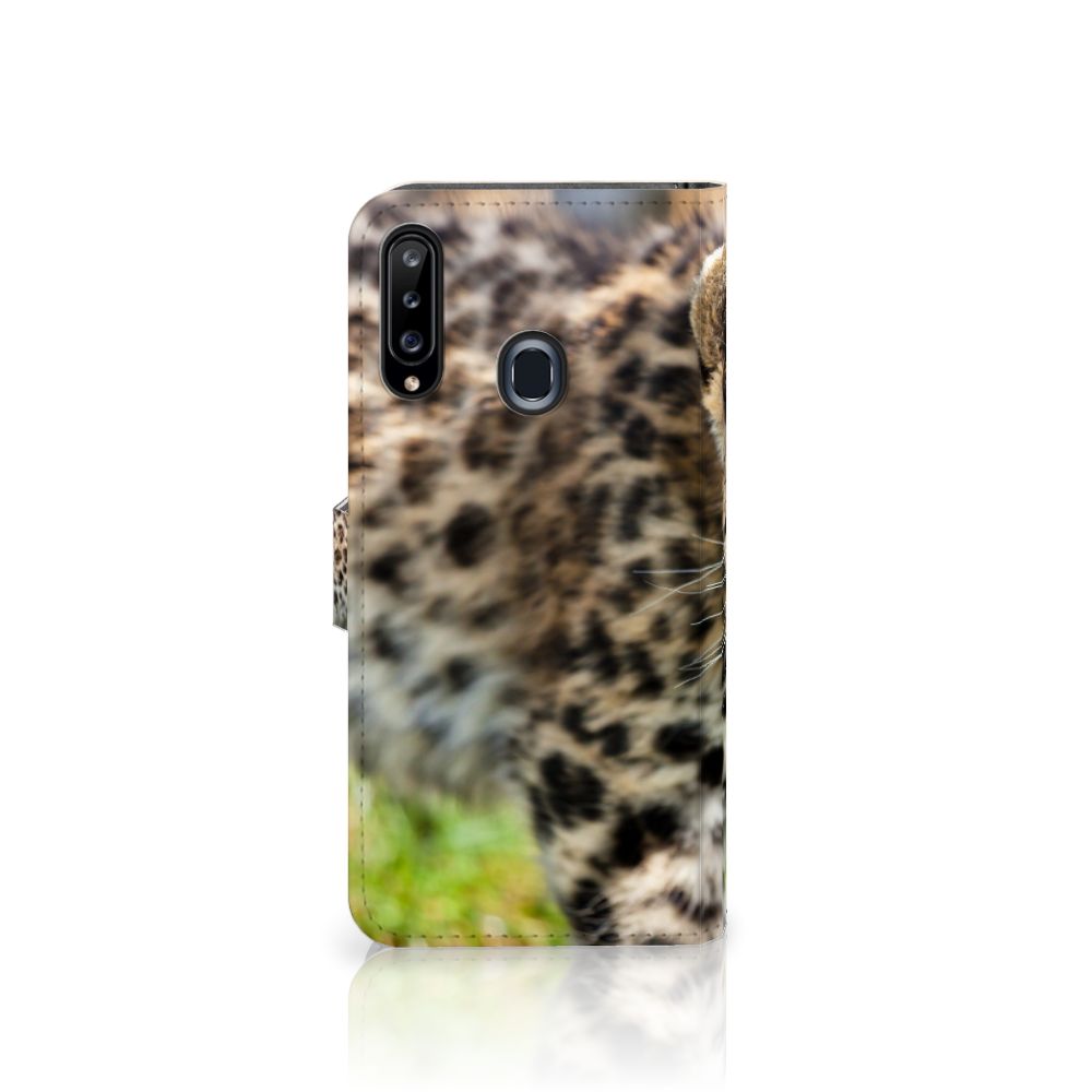 Samsung Galaxy A20s Telefoonhoesje met Pasjes Baby Luipaard