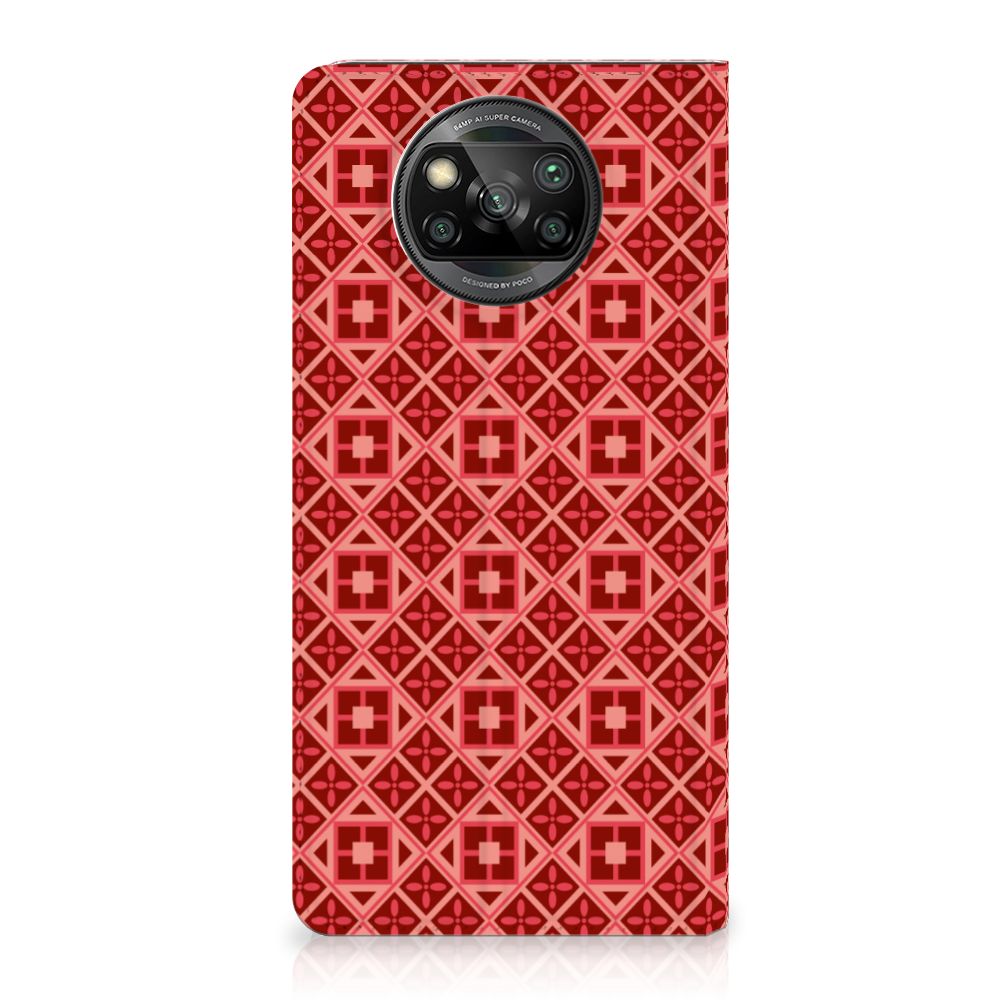 Xiaomi Poco X3 Pro | Poco X3 Hoesje met Magneet Batik Rood - B2C Telecom