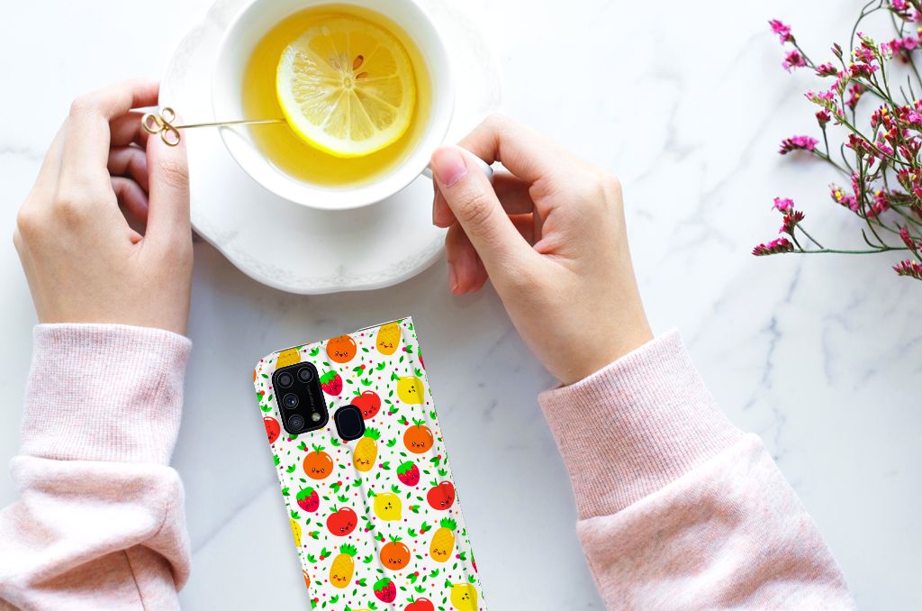 Samsung Galaxy M31 Flip Style Cover Fruits - B2C Telecom