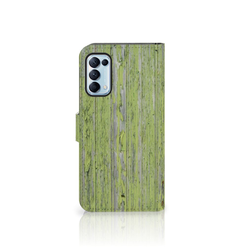 OPPO Find X3 Lite Book Style Case Green Wood