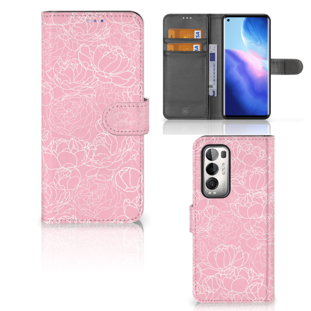 OPPO Find X3 Neo 5G Hoesje White Flowers