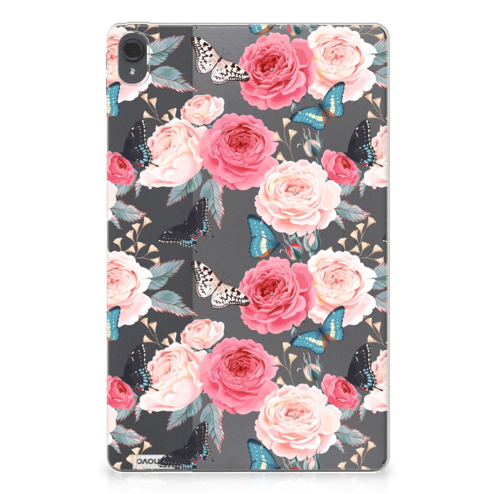 Lenovo Tab P11 | P11 Plus Siliconen Hoesje Butterfly Roses - B2C Telecom