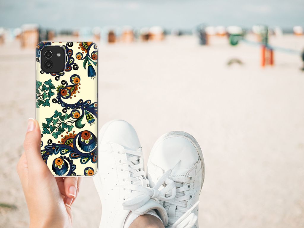 Siliconen Hoesje Samsung Galaxy A03 Barok Flower B2C Telecom