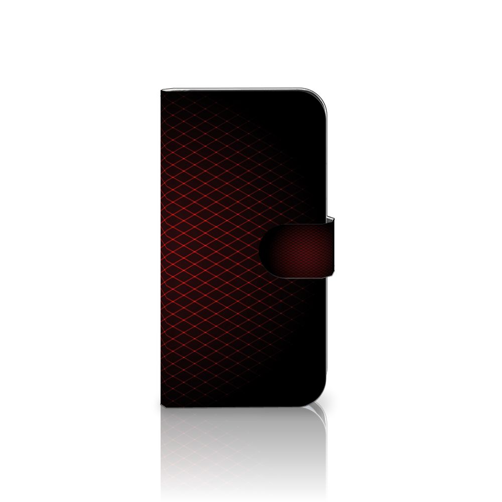 Samsung Galaxy S25 Telefoon Hoesje Geruit Rood met minimalistisch design en plek voor 3 pasjes.