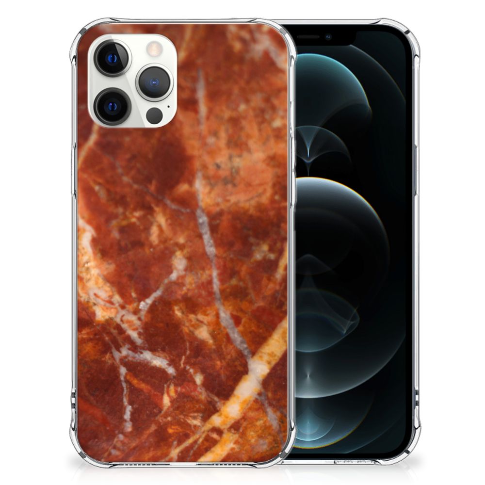 iPhone 12 Pro Max Anti-Shock Hoesje Marmer Bruin B2C Telecom