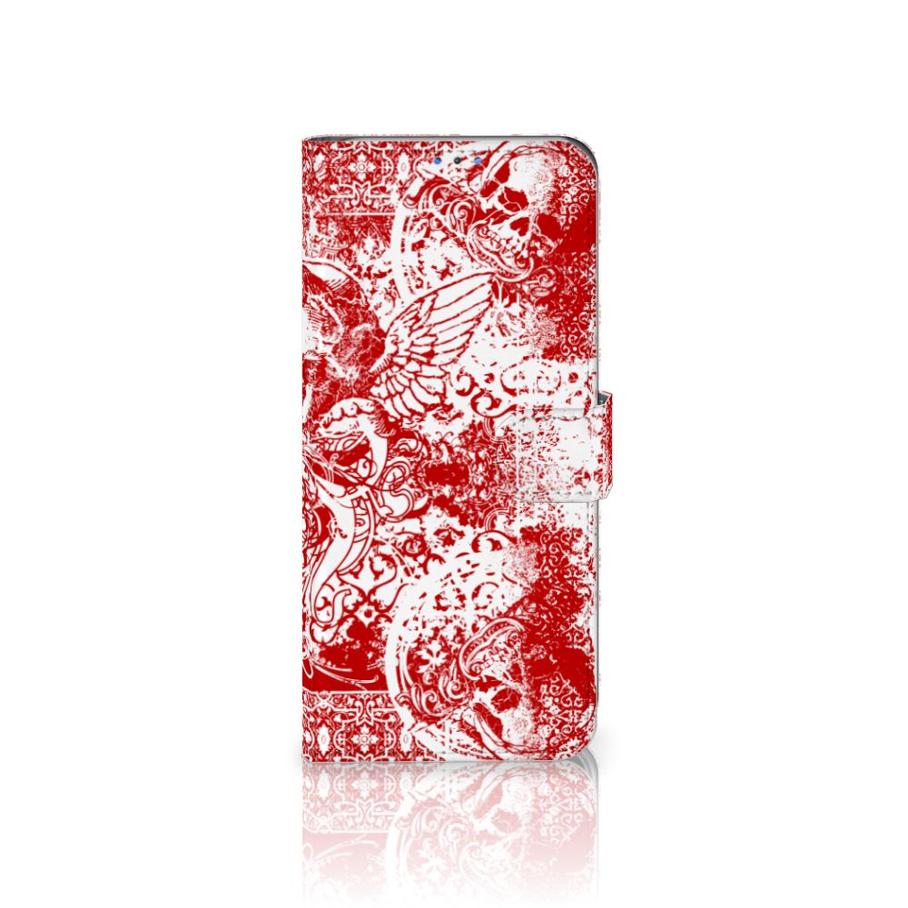 Telefoonhoesje met Naam Motorola G8 Power Lite Angel Skull Rood