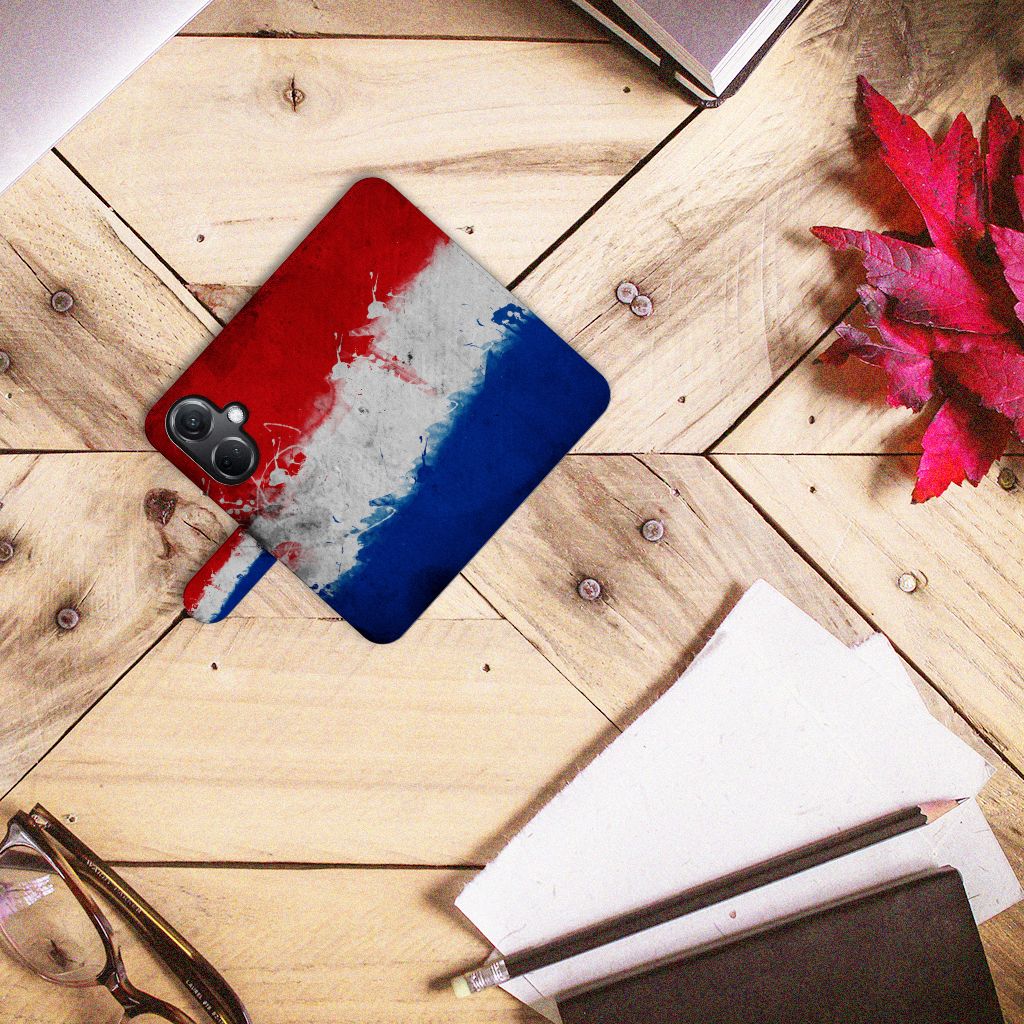 OnePlus Nord CE 3 Bookstyle Case Nederland met artistiek design van de Nederlandse vlag.