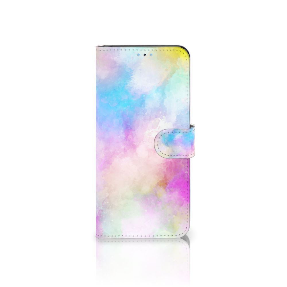 Hoesje OPPO Reno8 Pro Watercolor Light met unieke pastelkleuren en pasjeshouder.