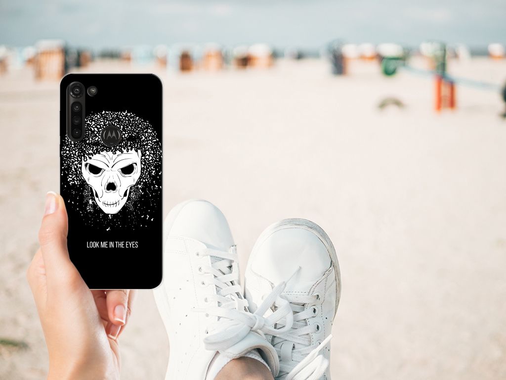 Silicone Back Case Motorola Moto G8 Power Skull Hair B2C Telecom