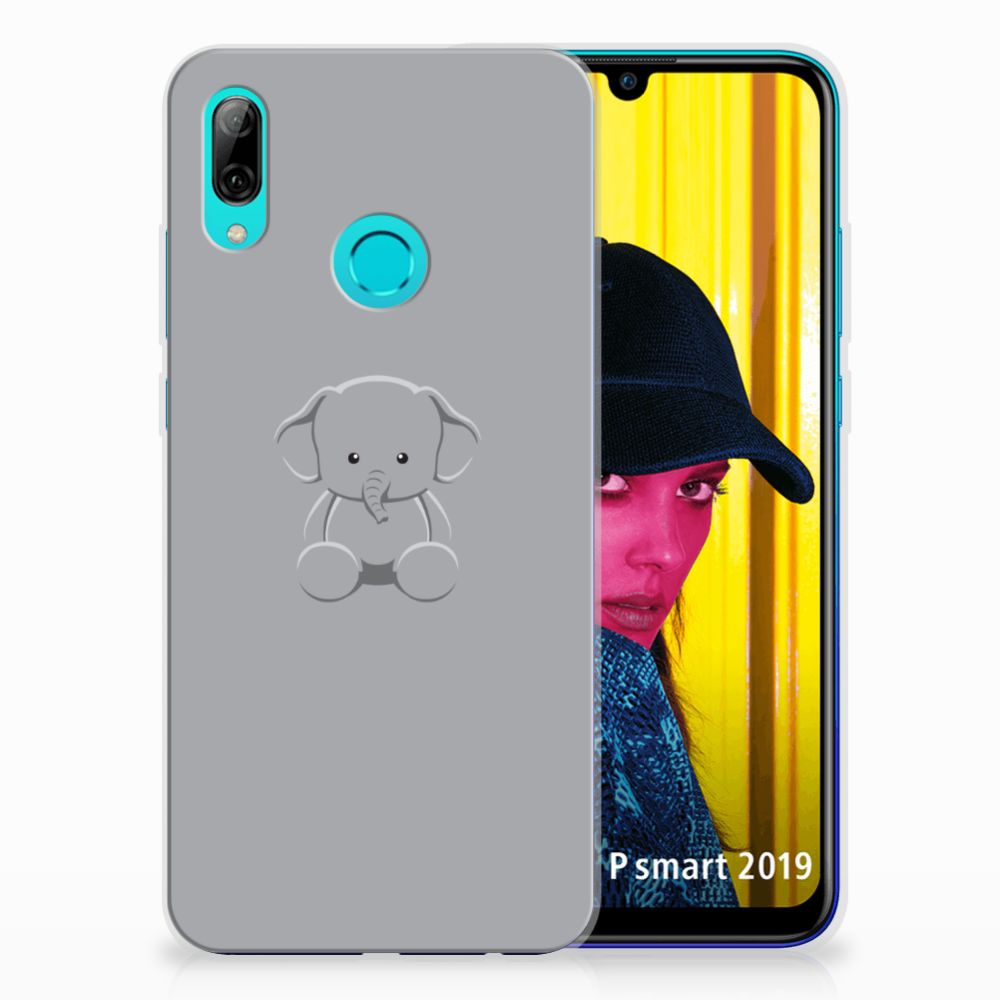 Huawei P Smart 2019 Telefoonhoesje met Naam Grijs Baby Olifant