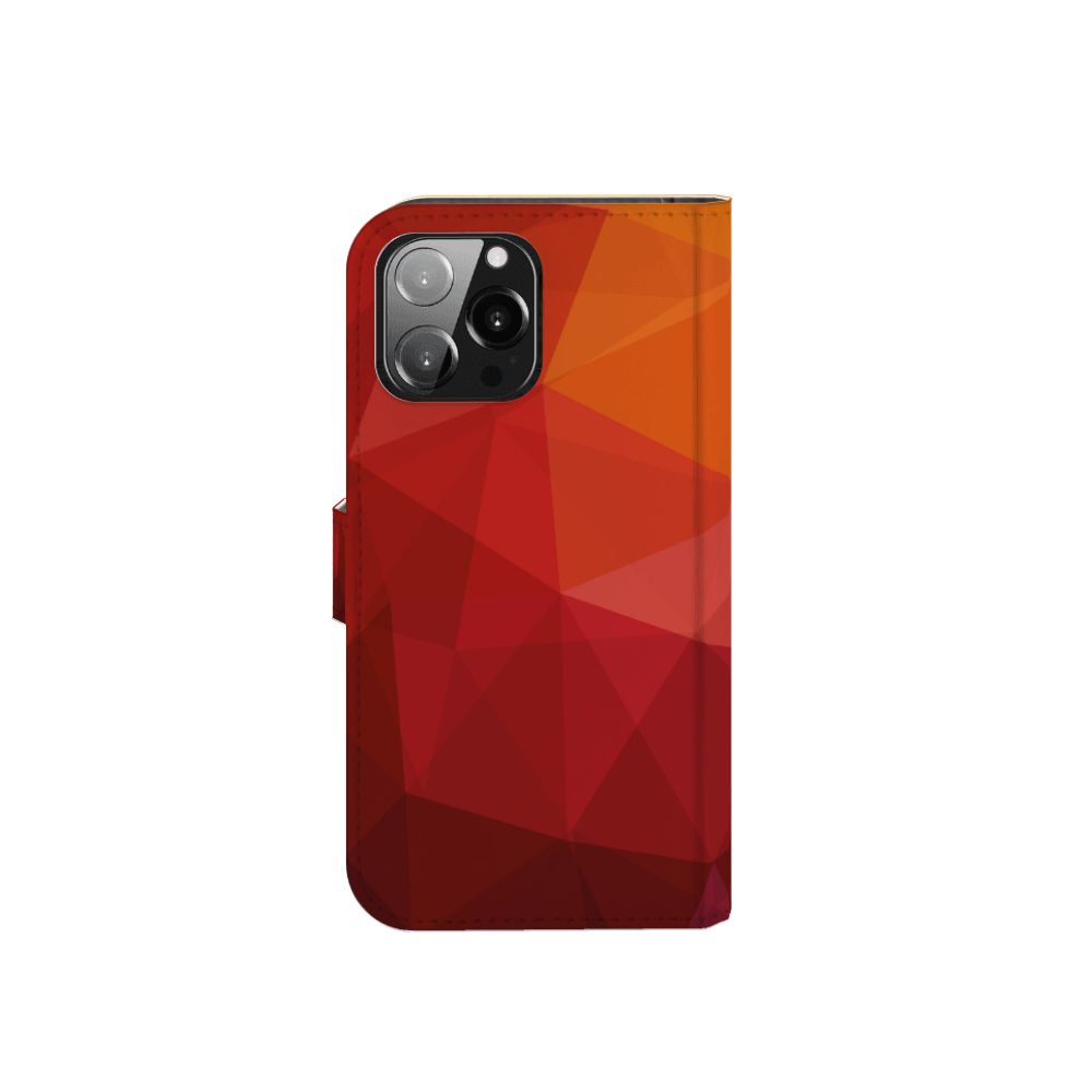 Book Case voor iPhone 13 Pro Max Polygon Red