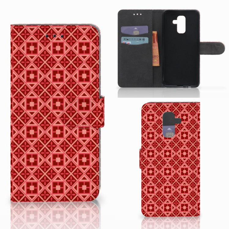 Samsung Galaxy A6 Plus 2018 Telefoon Hoesje Batik Rood