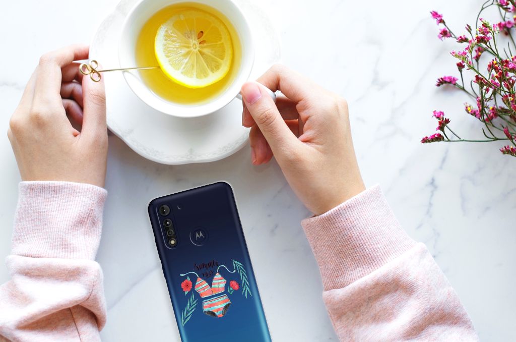 Motorola Moto G8 Power Lite Telefoonhoesje met Naam Boho Summer B2C Telecom