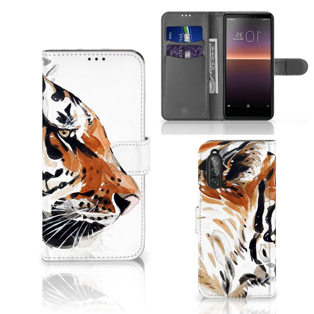 Hoesje Sony Xperia 10 II Watercolor Tiger