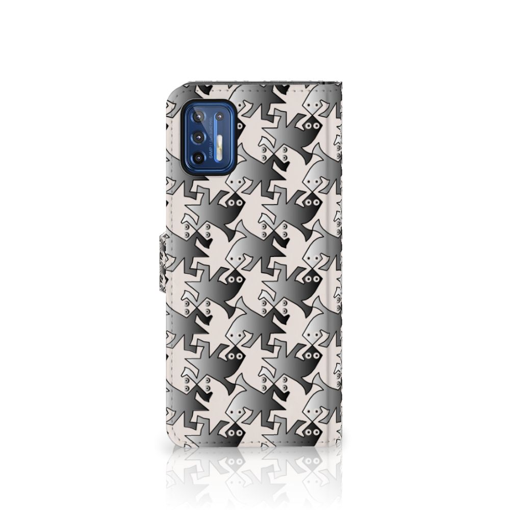 Motorola Moto G9 Plus Telefoonhoesje met Pasjes Salamander Grey
