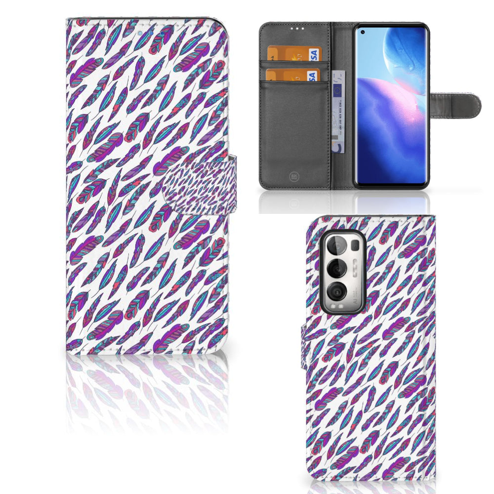 OPPO Find X3 Neo 5G Telefoon Hoesje Feathers Color