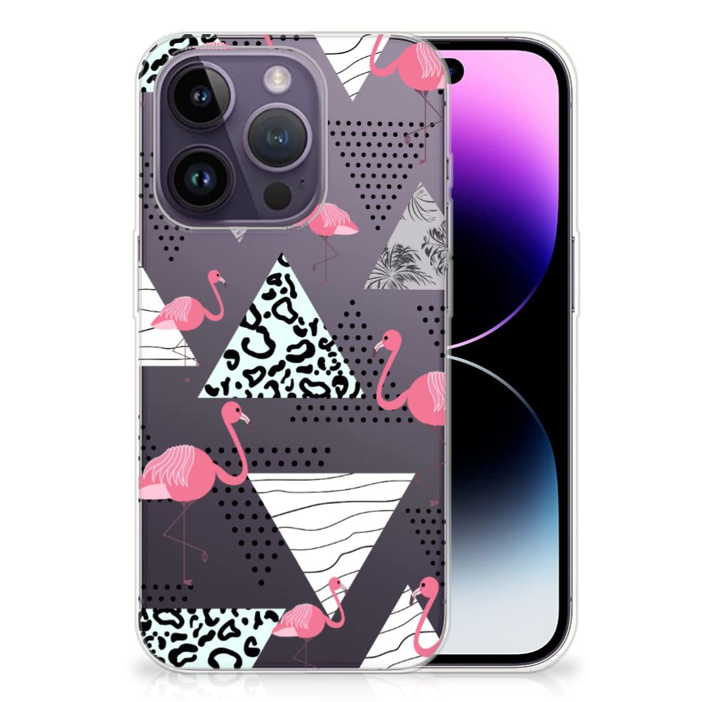 Apple iPhone 14 Pro TPU Hoesje Flamingo Triangle B2C Telecom