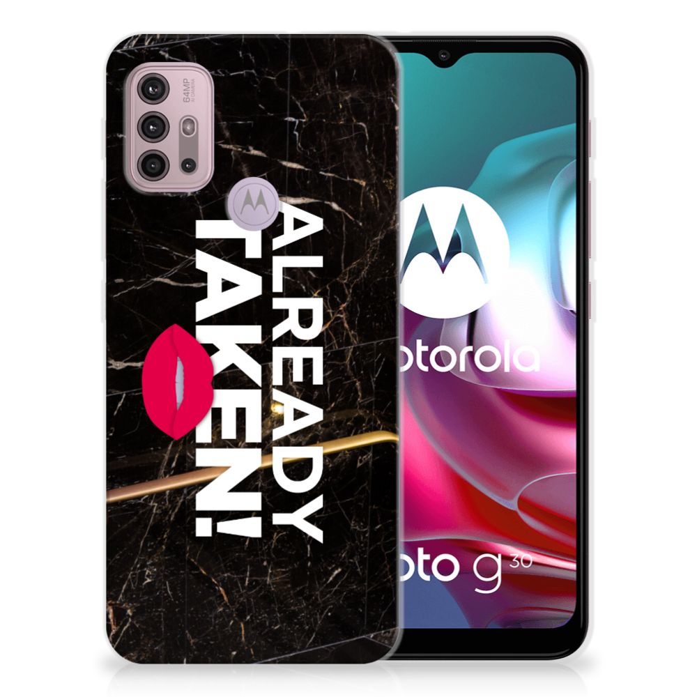 Motorola Moto G30 | G10 Siliconen hoesje met naam Already Taken Black