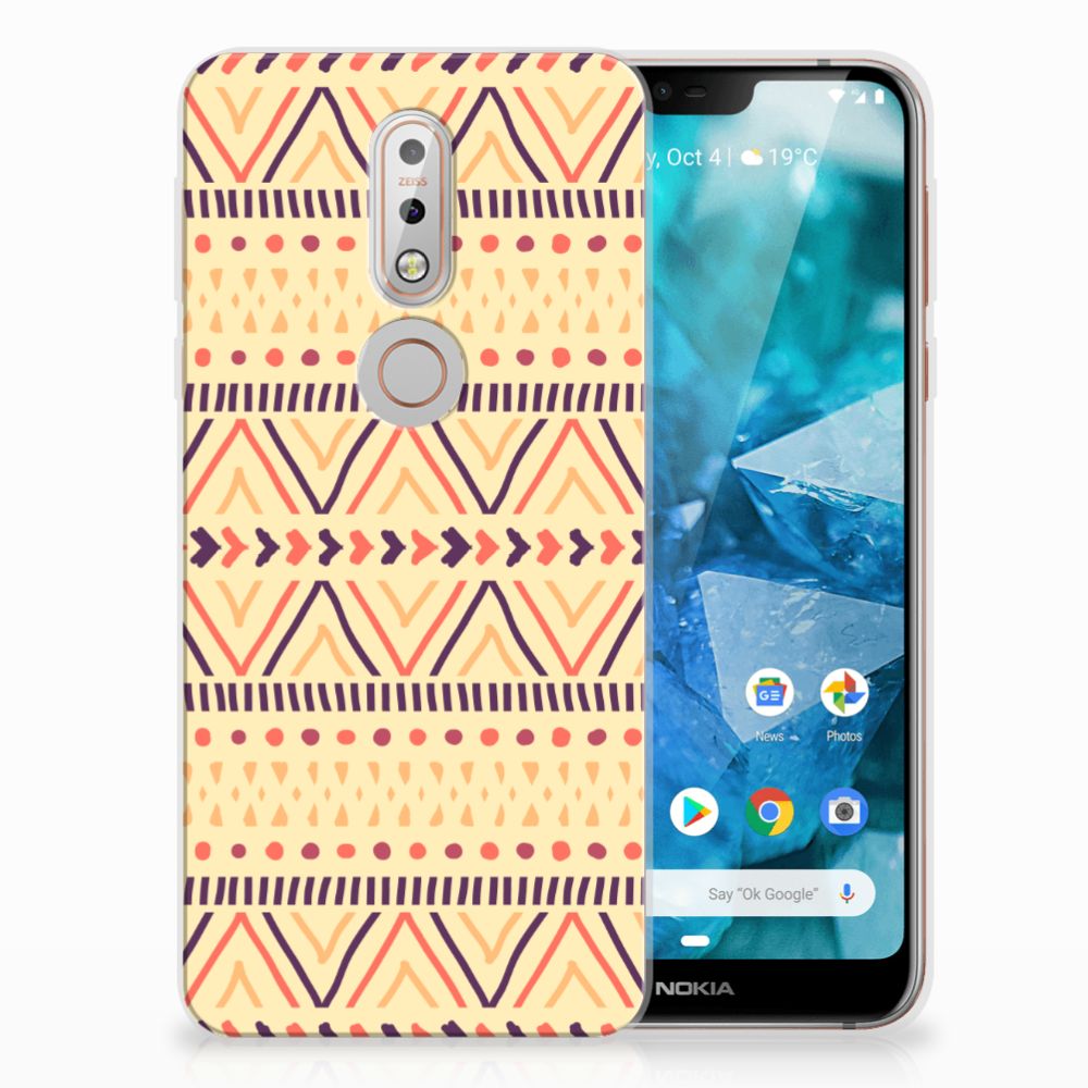 Nokia 7.1 TPU bumper Aztec Yellow