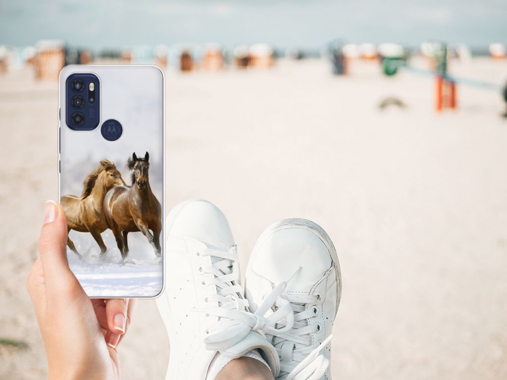 Motorola Moto G60s TPU Hoesje Paarden B2C Telecom