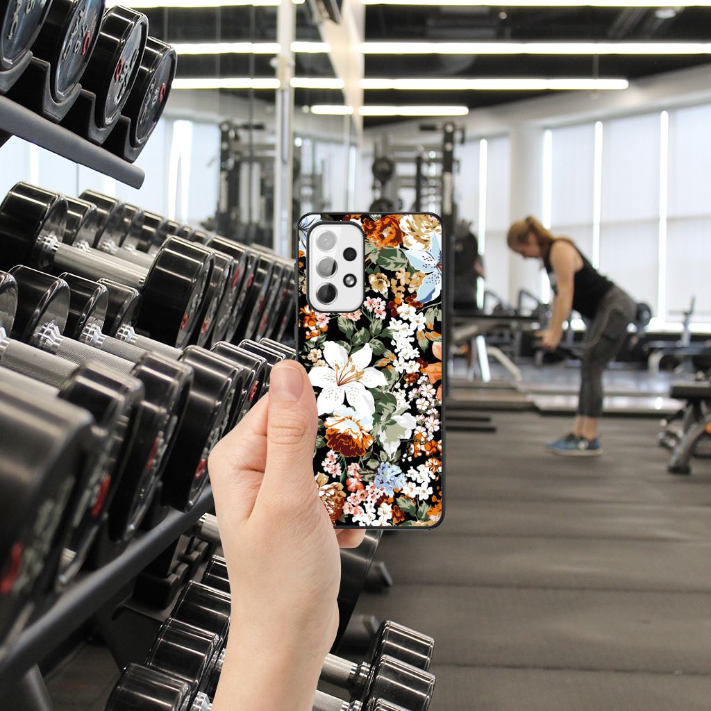Bloemen Hoesje voor Samsung Galaxy A73 Dark Flowers B2C Telecom