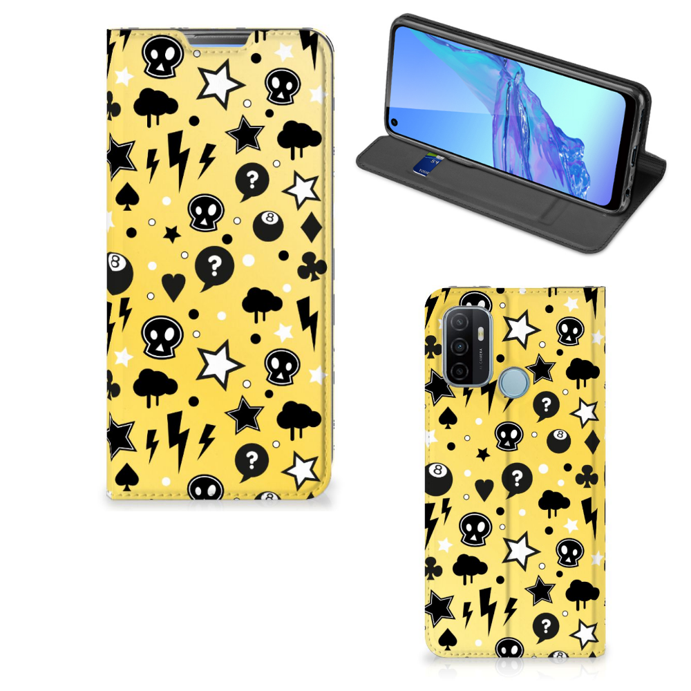 Mobiel BookCase OPPO A53 | A53s Punk Geel - B2C Telecom