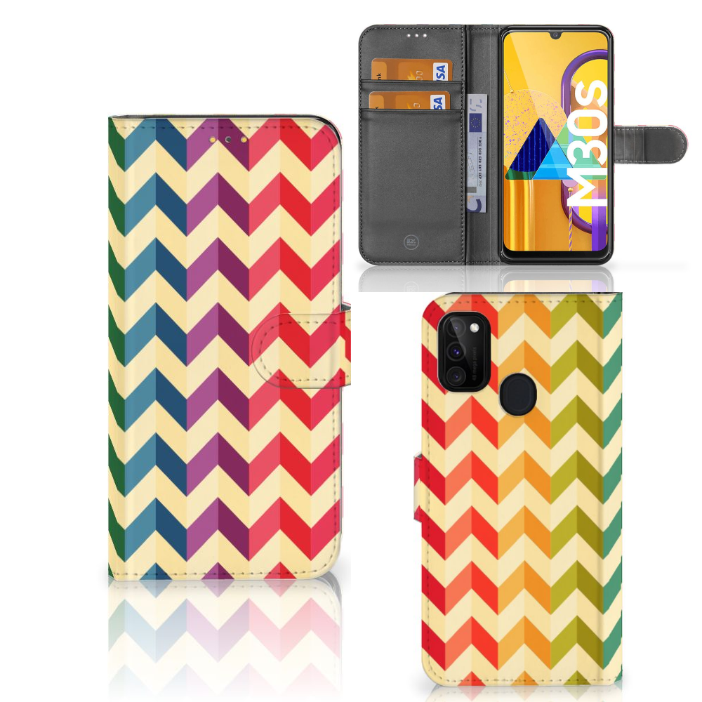 Samsung Galaxy M21 | M30s Telefoon Hoesje Zigzag Multi Color