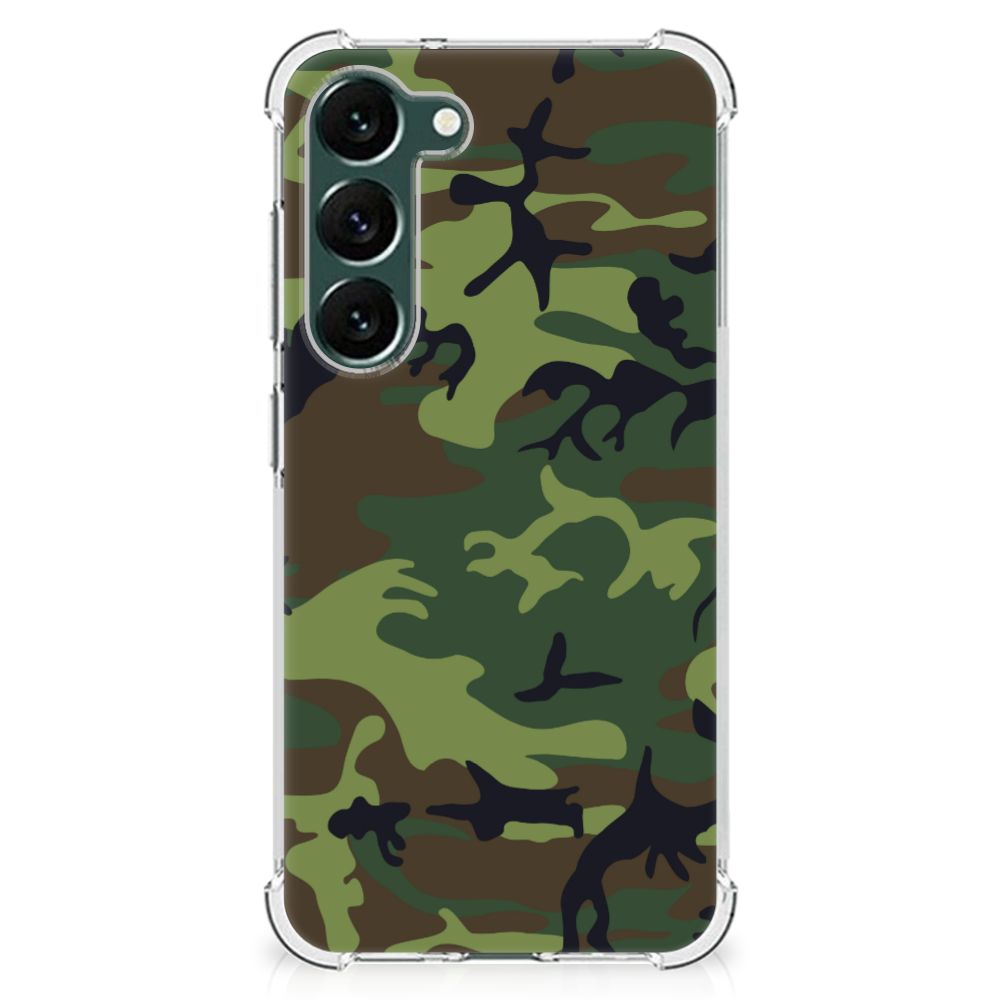 Samsung Galaxy S23 Plus Doorzichtige Silicone Hoesje Army Dark B2C Telecom