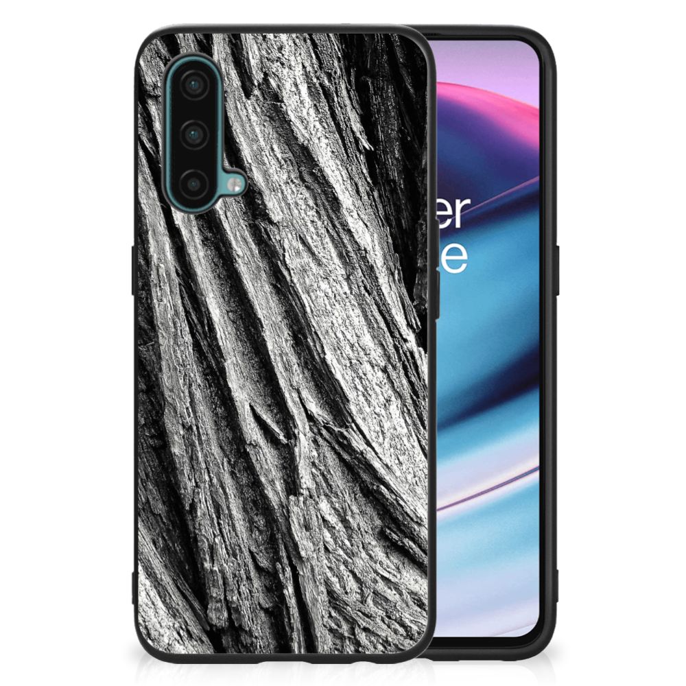 Houten Print Telefoonhoesje OnePlus Nord CE 5G Boomschors Grijs