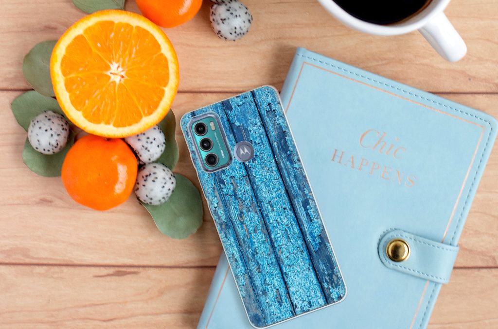 Motorola Moto G60 Bumper Hoesje Wood Blue B2C Telecom
