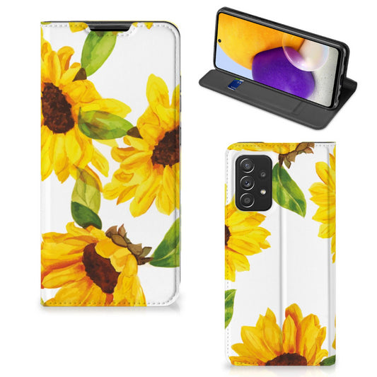 Smart Cover voor Samsung Galaxy A72 (5G/4G) Zonnebloemen