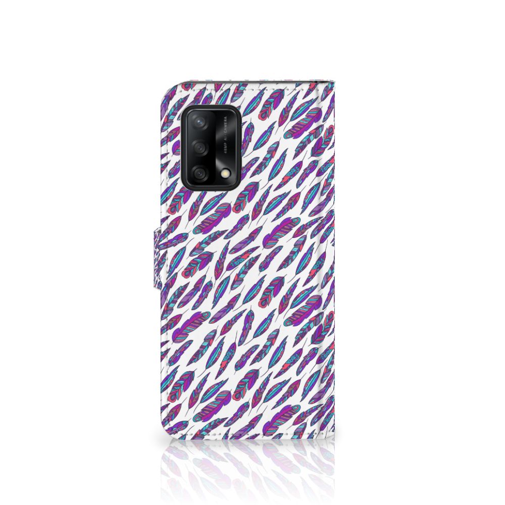 OPPO A74 4G Telefoon Hoesje Feathers Color