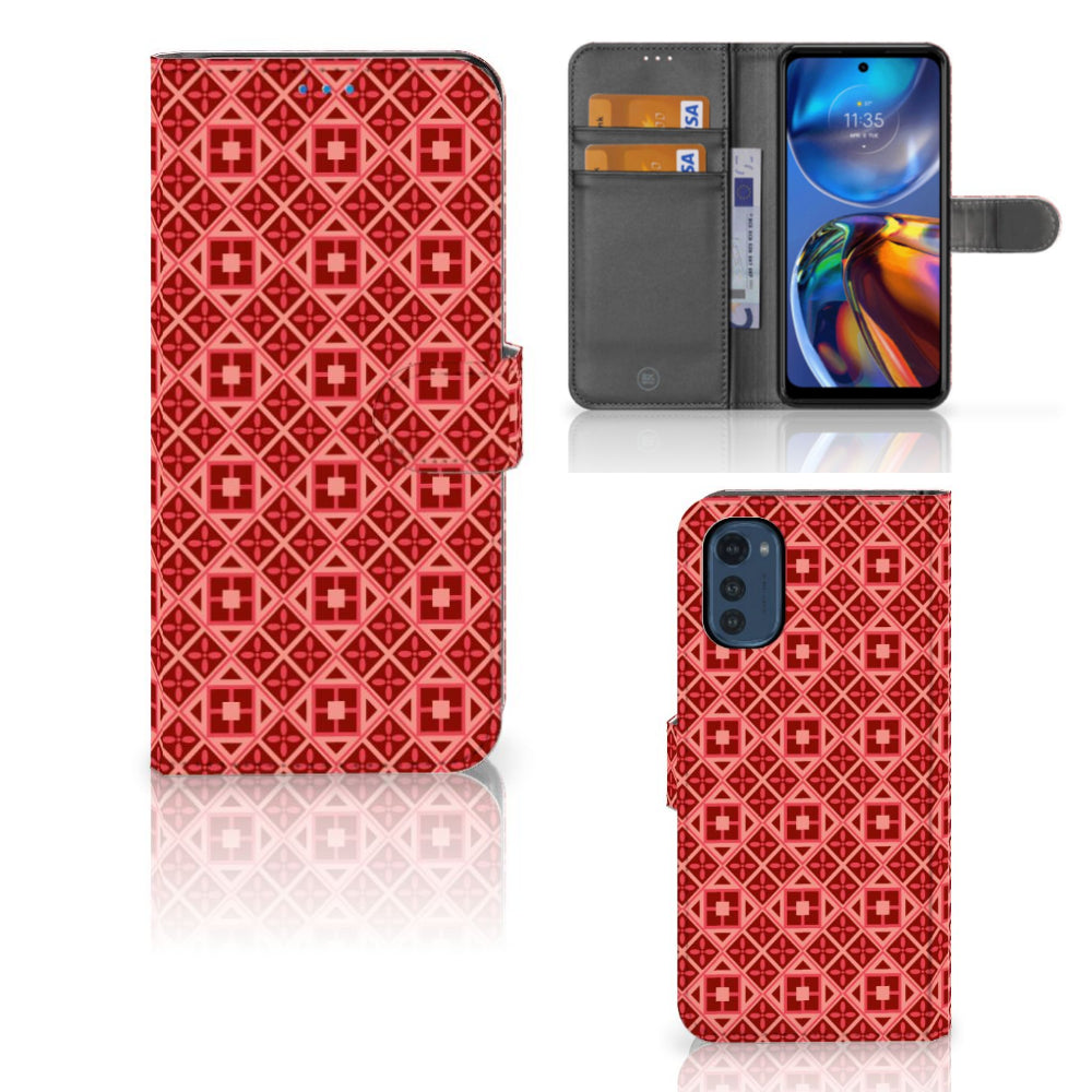 Motorola Moto E32 | Moto E32s Telefoon Hoesje Batik Rood