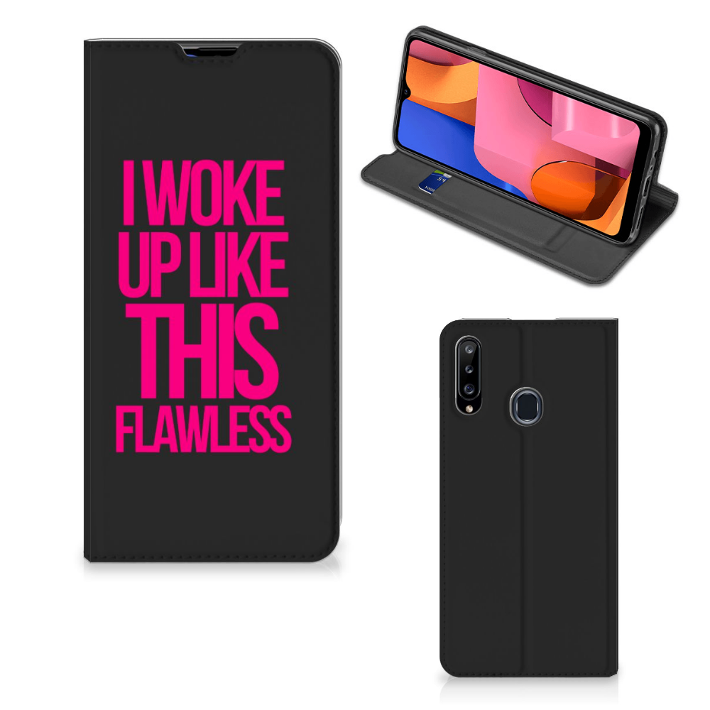 Samsung Galaxy A20s Hoesje met tekst Woke Up - Origineel Cadeau Zelf Maken - B2C Telecom